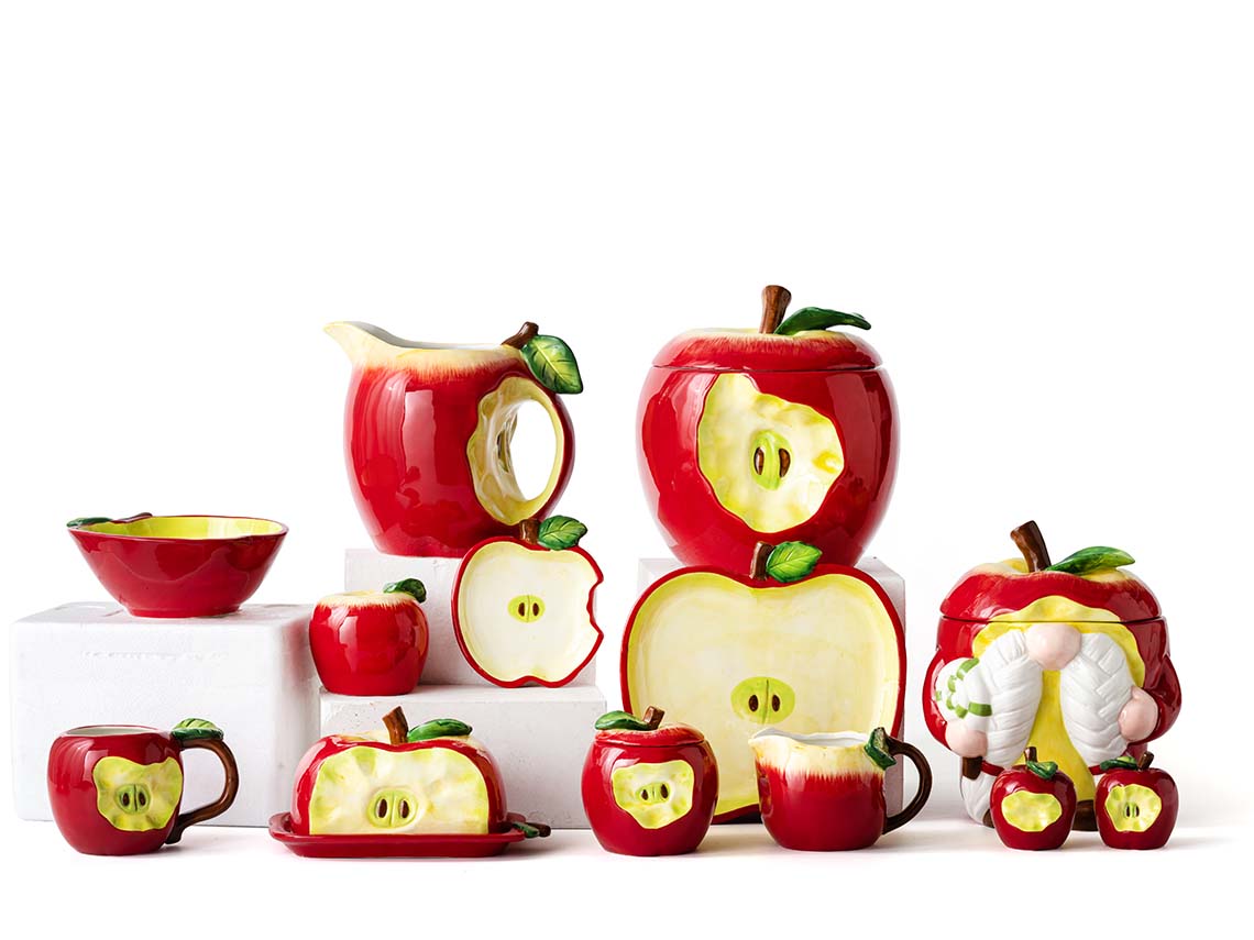 Red apple servo tableware-Products - YS Ceramics | Seasonal